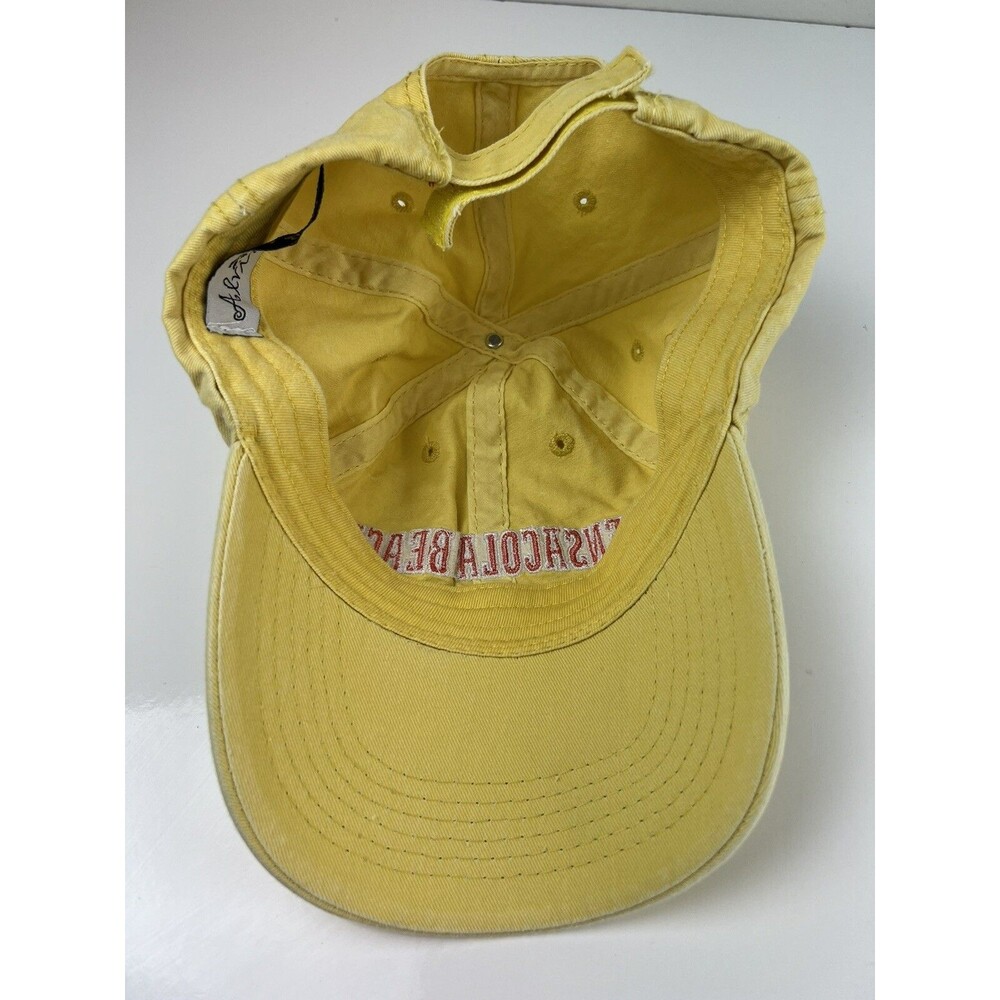 Pensacola Beach Florida Retro Baseball Hat Ball Cap Dad Collegiate Yellow & Pink - Picture 7 of 8